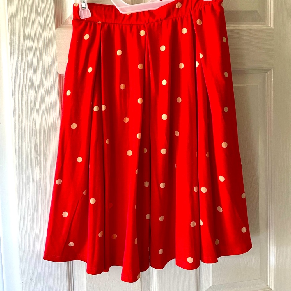 LulaRoe polka dot skirt with pockets